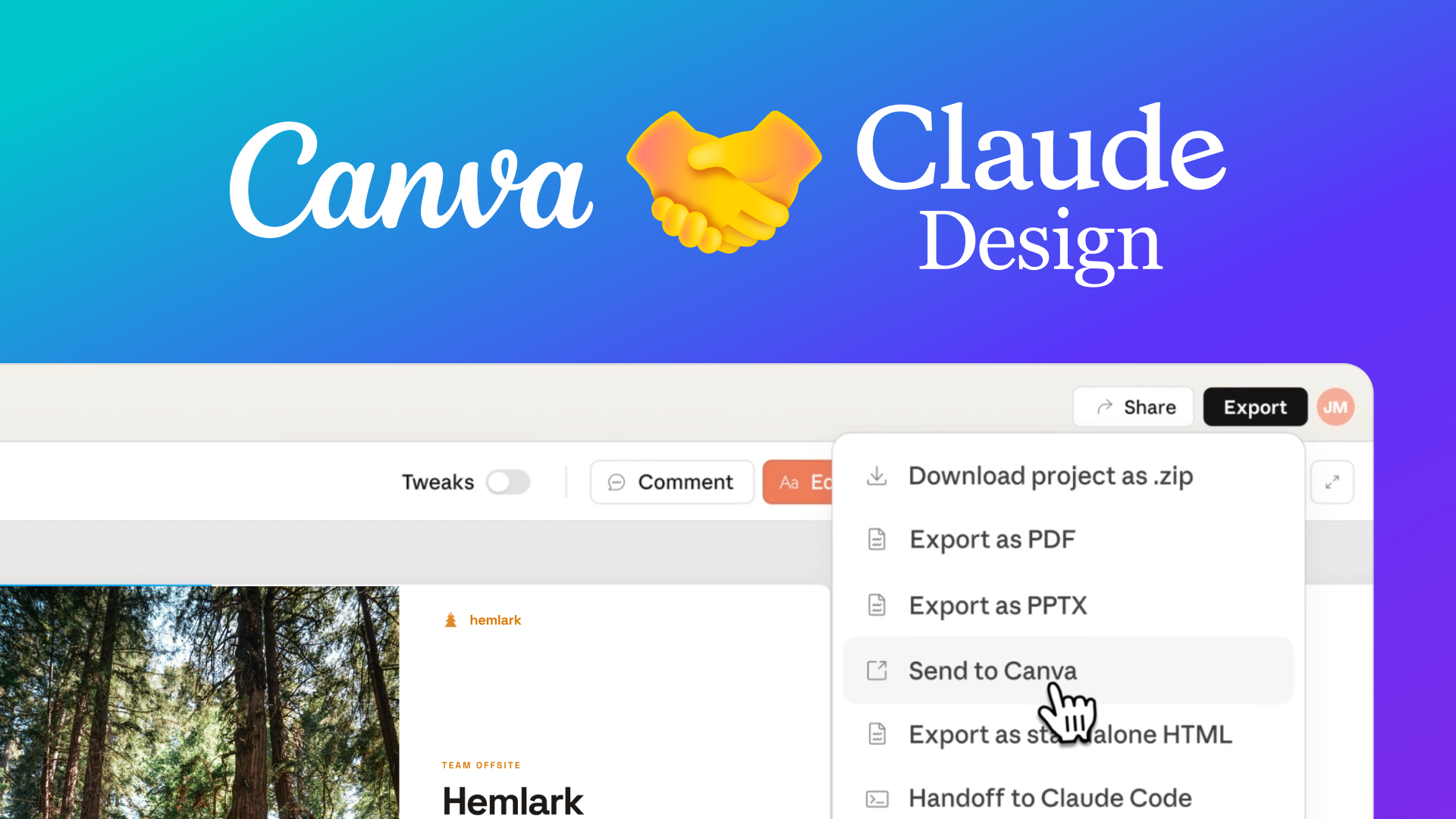 Claude Design to Canva export