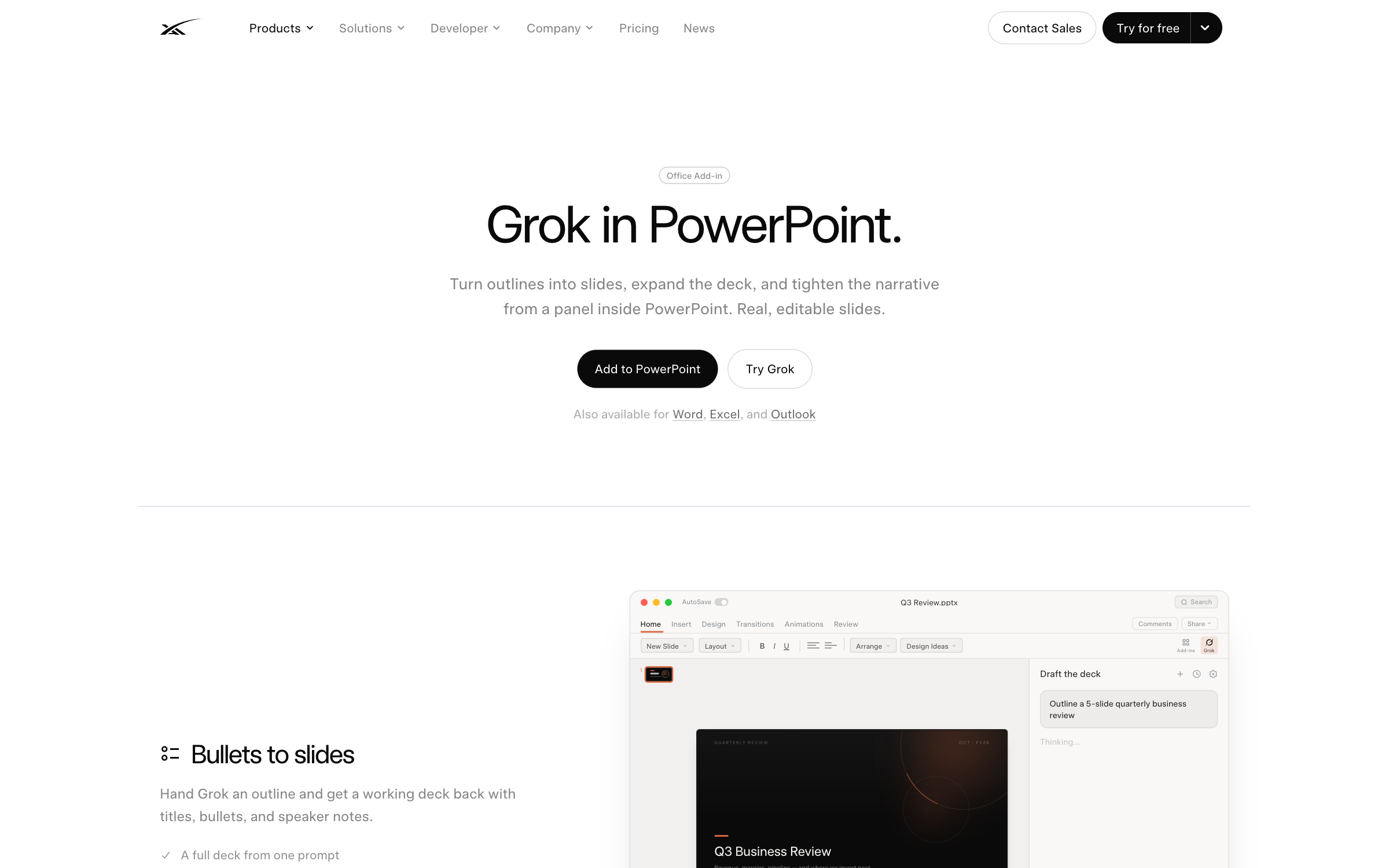 Grok add-in
